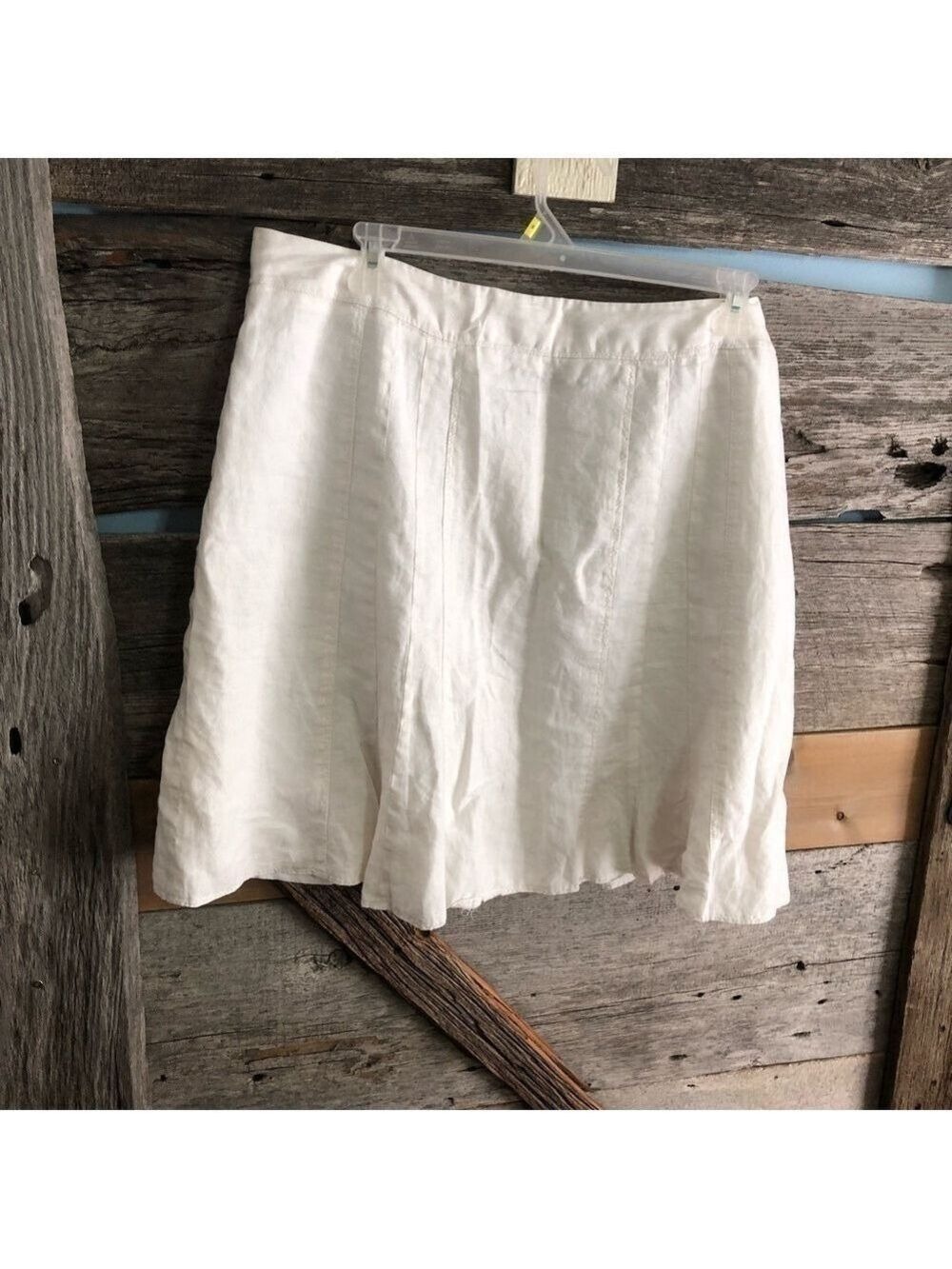 Dalia Plus Size 18 White Linen Skirt